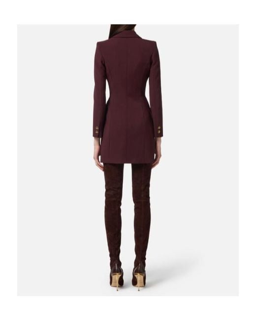 Elisabetta Franchi Purple Chain Lightweight Crêpe Dress