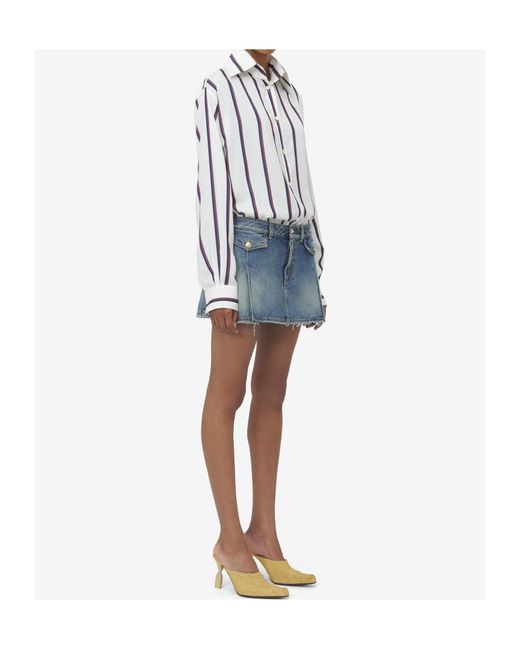 McQueen Blue Denim Mini Skirt