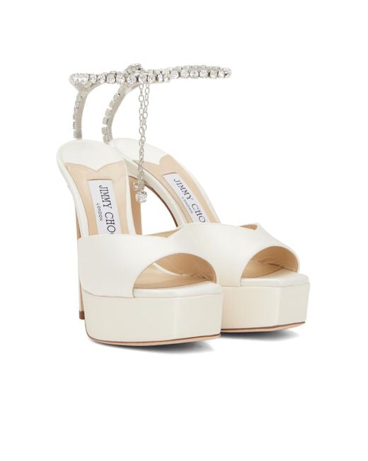 Jimmy Choo White Platform High Heel Sandals