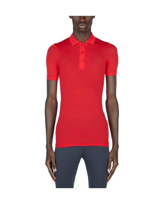 Raf Simons Red Stocking Short Sleeved Polo Top for men