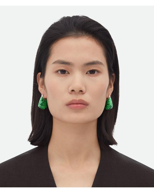Bottega Veneta Green Small Fin Ceramic Earrings