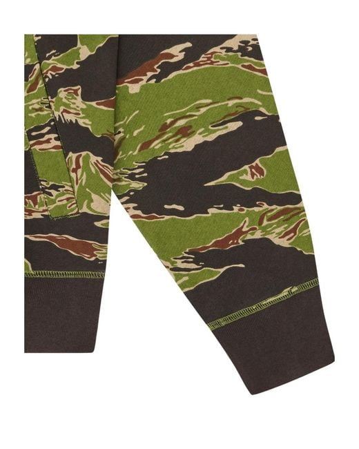 ICECREAM Green Smiley Tiger Stripe Zip-Up Hoodie for men