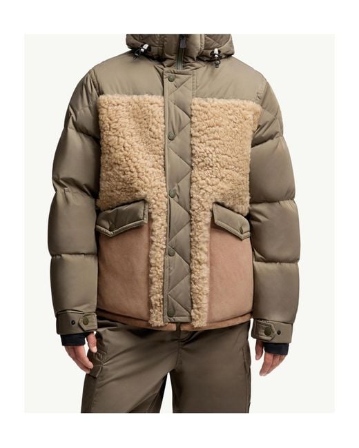 Moncler Brown Grenoble Grifford High Neck Down Jacket for men