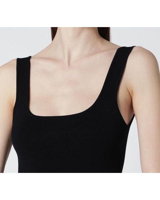 Entire studios Black Square Neck Midi Dress