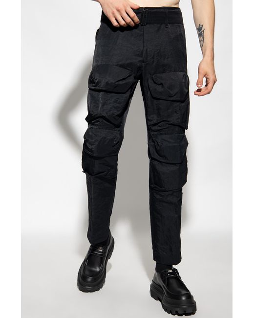 Dries Van Noten Black Multi-Pocket Casual Pants for men