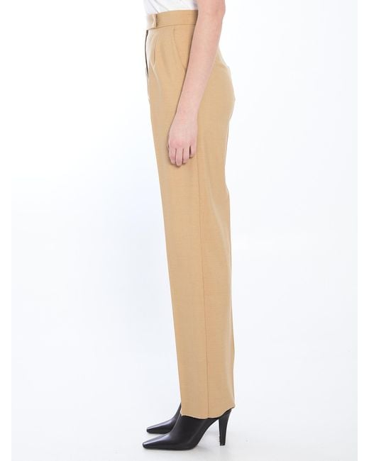 Max Mara Natural Pleated Tailored Trousers