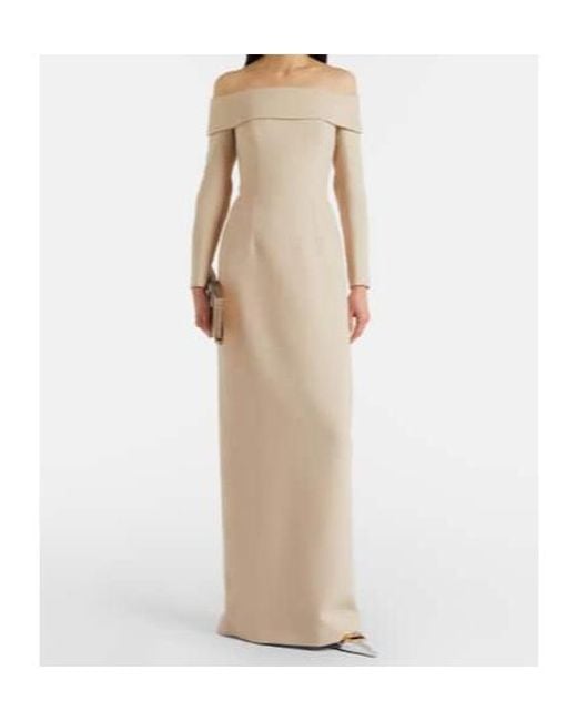 Emilia Wickstead Natural Nosrat Wool Crêpe Bustier Dress