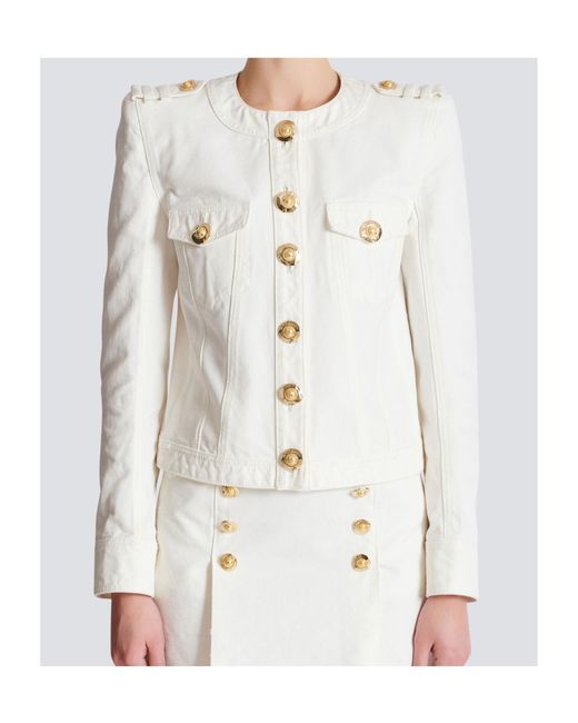 Balmain White Denim Jacket
