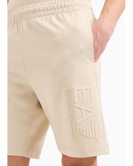 EA7 Natural Visibility Logo Embossed Track Shorts for men