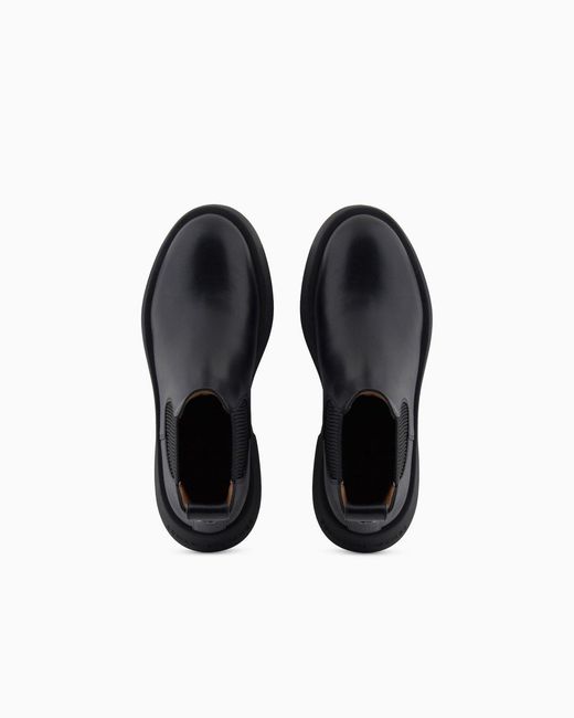 ARMANI EXCHANGE Black Chelsea Boots