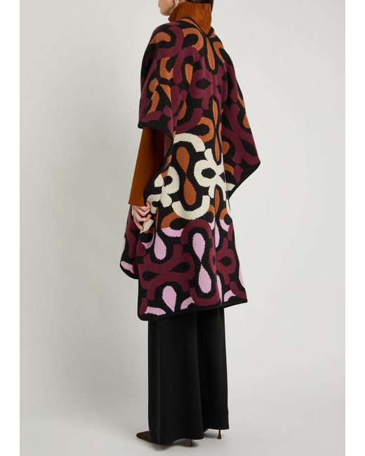 LaDoubleJ Red Maiolika Patterned Wool Robe