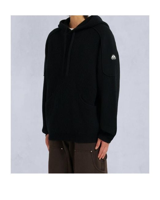Moose Knuckles Black Colson Pullover Hoodie for men