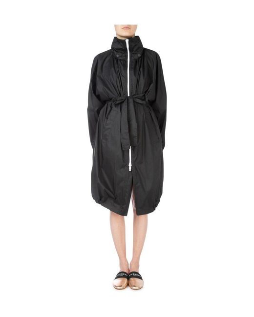 Givenchy Black Mid-Length Belted Raincoat