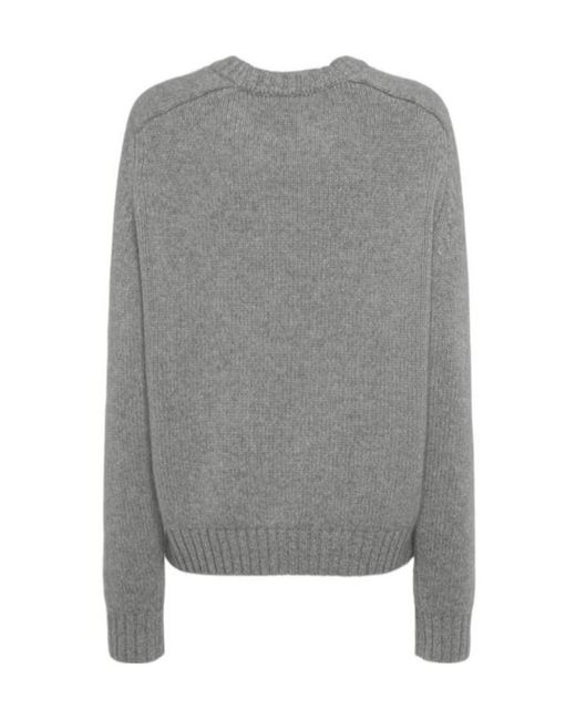 Khaite Gray Mae Cashmere Crewneck Sweater