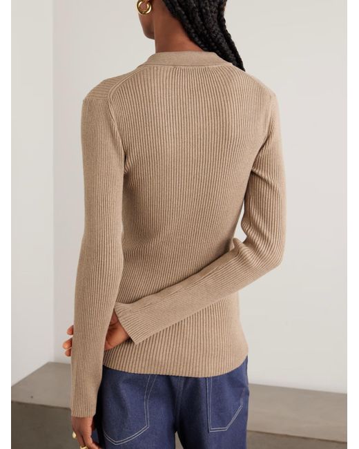 Rohe Natural Ribbed Knit Cardigan