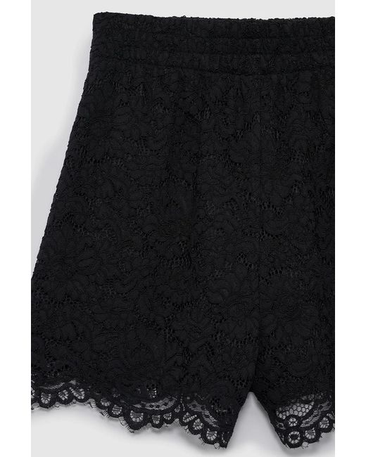 Anine Bing Black Elastic Waistband Lace Shorts