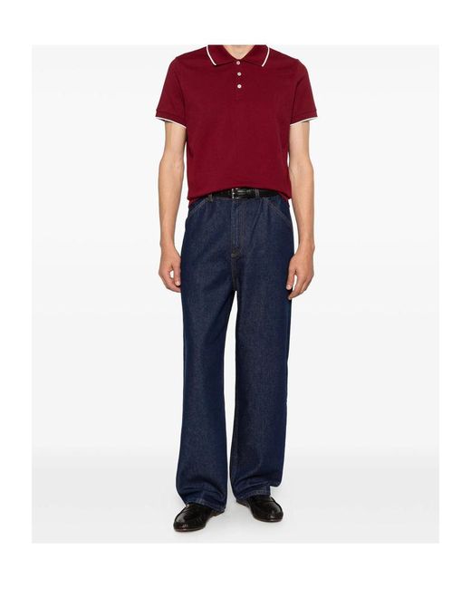 Saint Laurent Red Short-Sleeved Polo Shirt for men