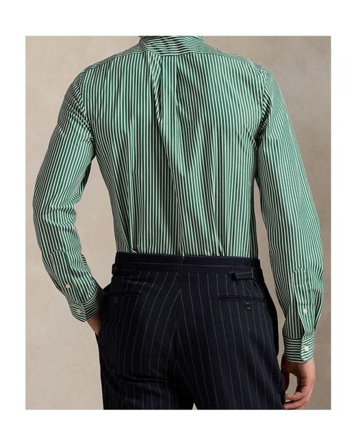 Polo Ralph Lauren Green Striped Long-Sleeved Shirt for men