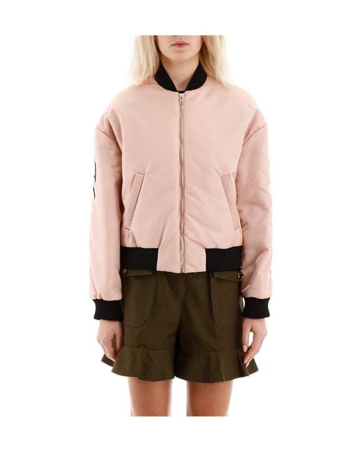 KENZO Pink Embroidered Logo Bomber Jacket