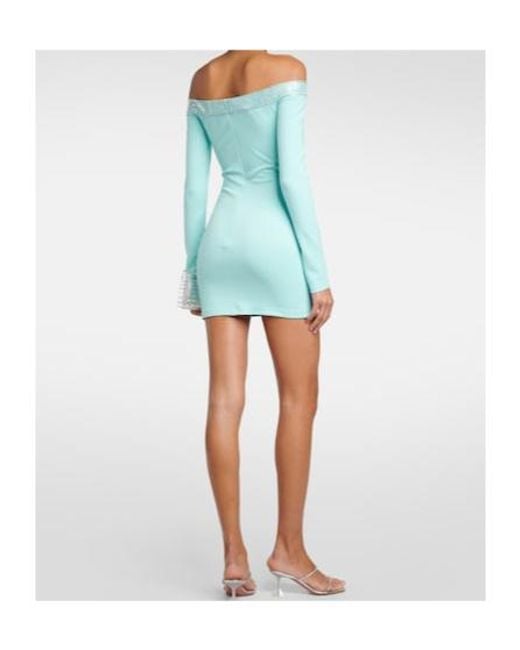 David Koma Blue Crystal-Embellished Minidress