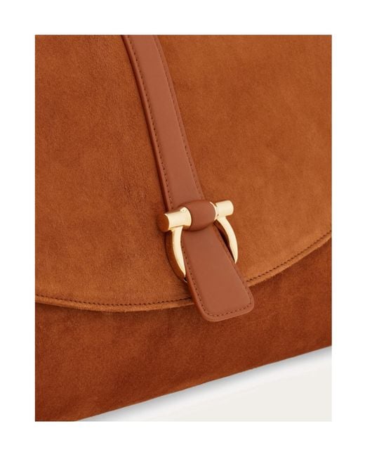 Ferragamo Brown Flap-Over Shoulder Bag