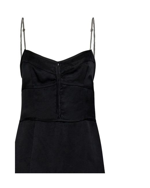 Palm Angels Black V-Neck Mini Dress