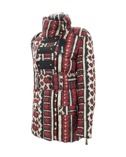 Just Cavalli Red Jacquard Pattern Coat