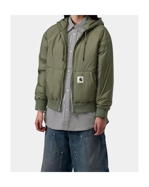 Carhartt Green Logo Patch Zip-Up Hooded Jacket