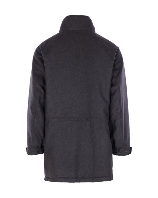 Auralee Blue Quilted High-Neck Jacket for men