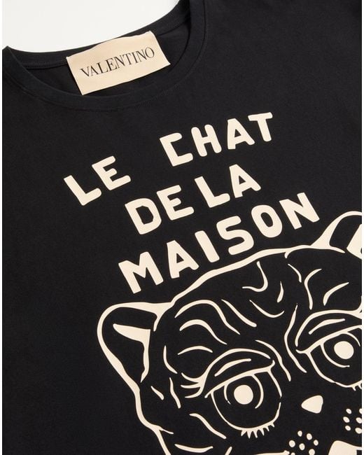 Valentino Black Logo Printed Crewneck T-Shirt for men