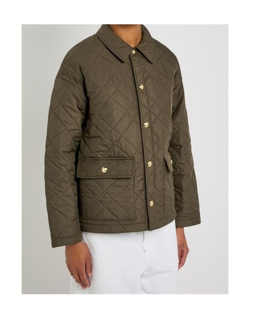 Nili Lotan Green Helah Quilted Shell Jacket