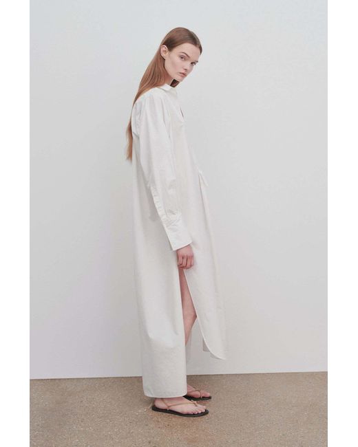 The Row White Cosette Button-Down Dress