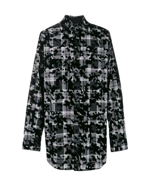 Faith Connexion Black Flocked Plaid Shirt for men