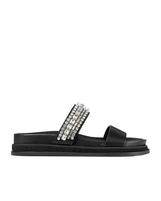 Jimmy Choo Black Jadi Embellished Flat Shoes