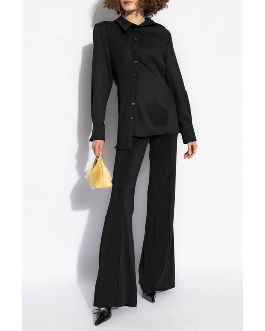 Jacquemus Black Asymmetric Button-Up Shirt