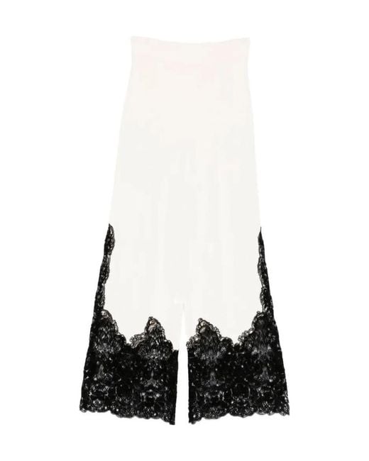 Ermanno Scervino White Lace-Detail Trousers