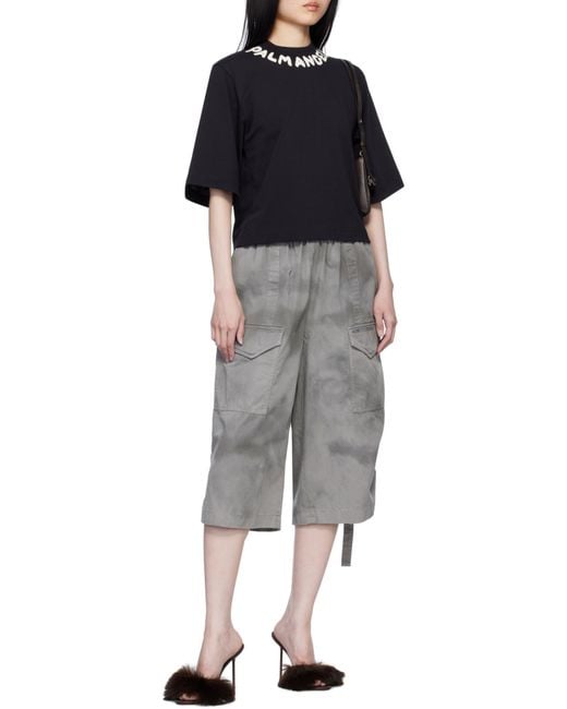 Palm Angels Black Logo Cropped T-Shirt