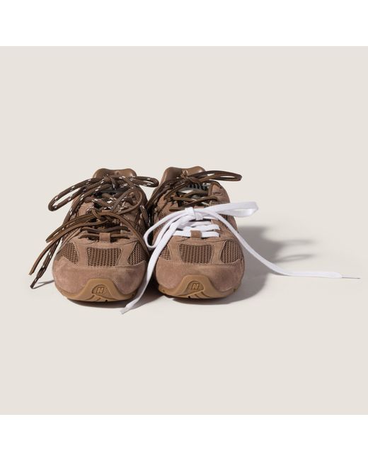 Miu Miu Brown New Balance X 530 Sl Suede And Mesh Sneakers