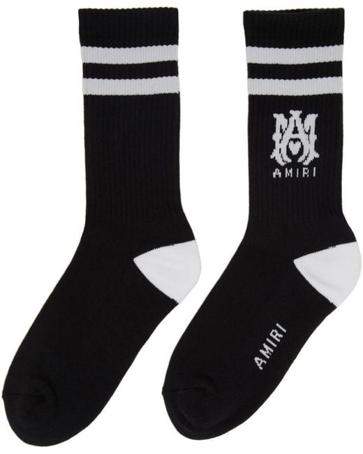 Amiri Black Logo-Print Socks for men