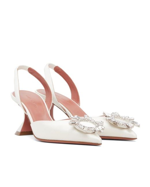 AMINA MUADDI Natural Begum Sling 70 Pointed-Toe High-Heeled Sandals