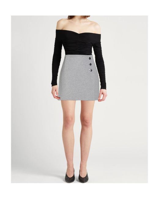 Tory Burch Gray Side Button Skirt