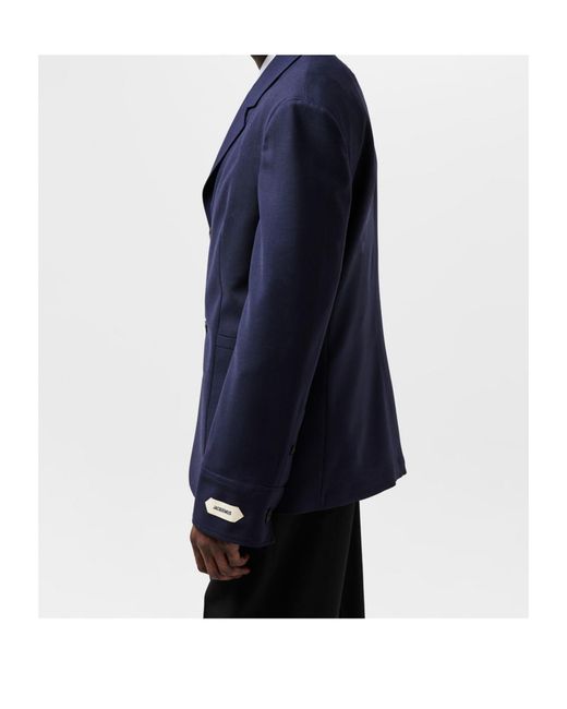 Jacquemus Blue Long-Sleeved Suit Jacket for men
