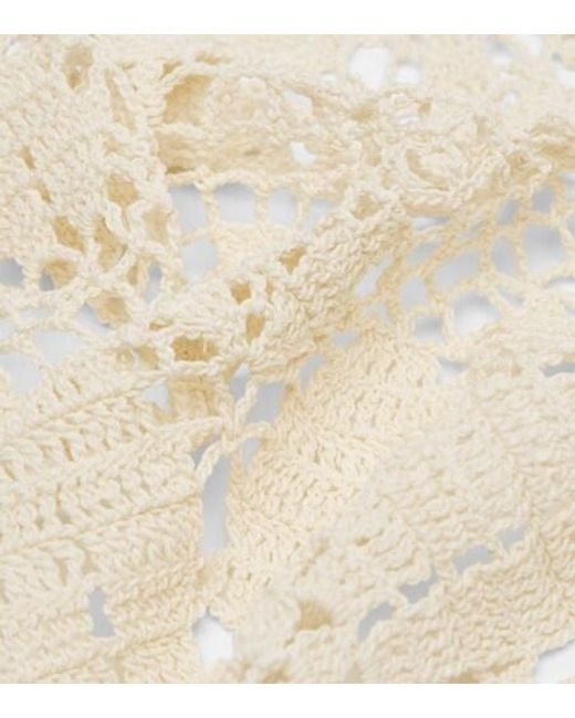 Magda Butrym White Crochet Cotton Scarf