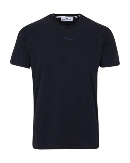 Stone Island Black Logo-Print T-Shirt for men