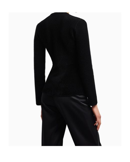 Emporio Armani Black Ottoman Chenille Jacket