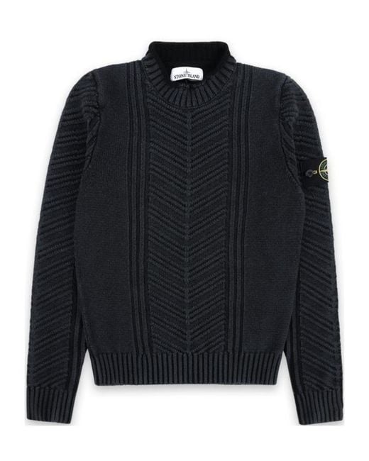 Stone Island Blue Long-Sleeved Sweater for men