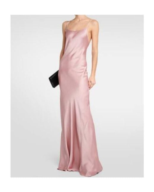 Victoria Beckham Pink Satin Halter Dress