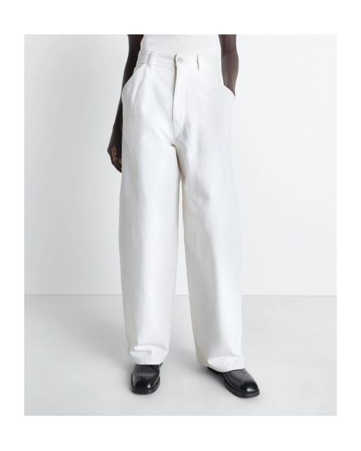 Lemaire White High-Waisted Wide-Leg Jeans