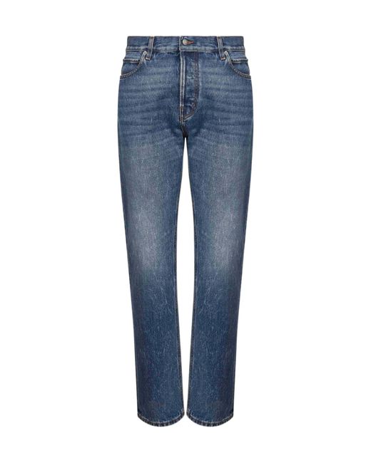 Haikure Blue Logo Patch Straight-Leg Jeans for men