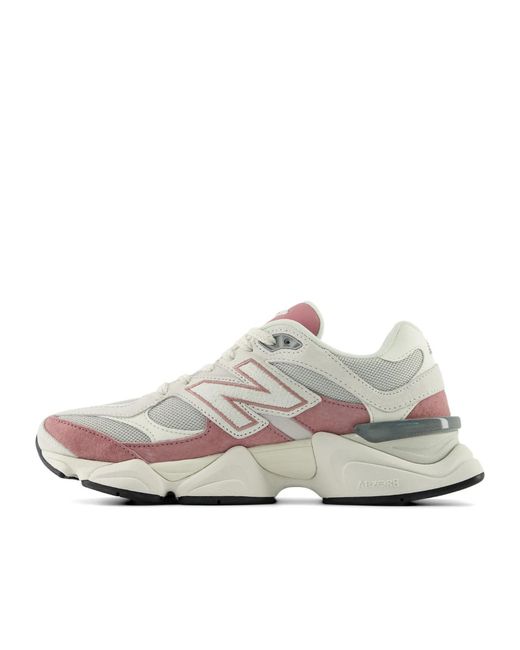 New Balance White 9060 Lace-Up Sneakers for men